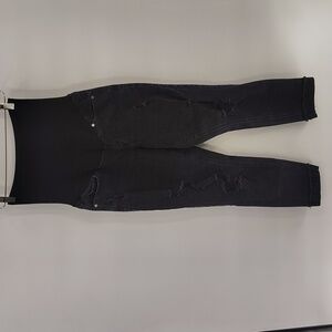 SAVI PARKER MATERNITY JEANS Size Medium Distressed Black Stretch